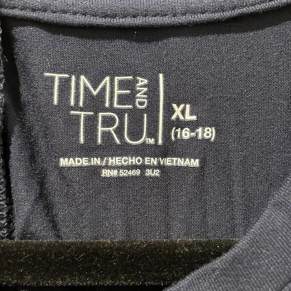 Time and Tru Sleeveless Midi Maxi Knit Dress Navy Blue Women’s XL 16/18 NWT - Picture 5 of 8